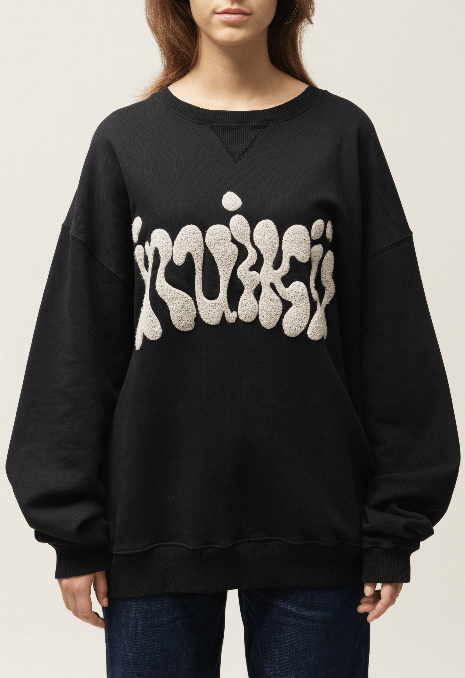 Oversized Flock Logo Sweatshirt