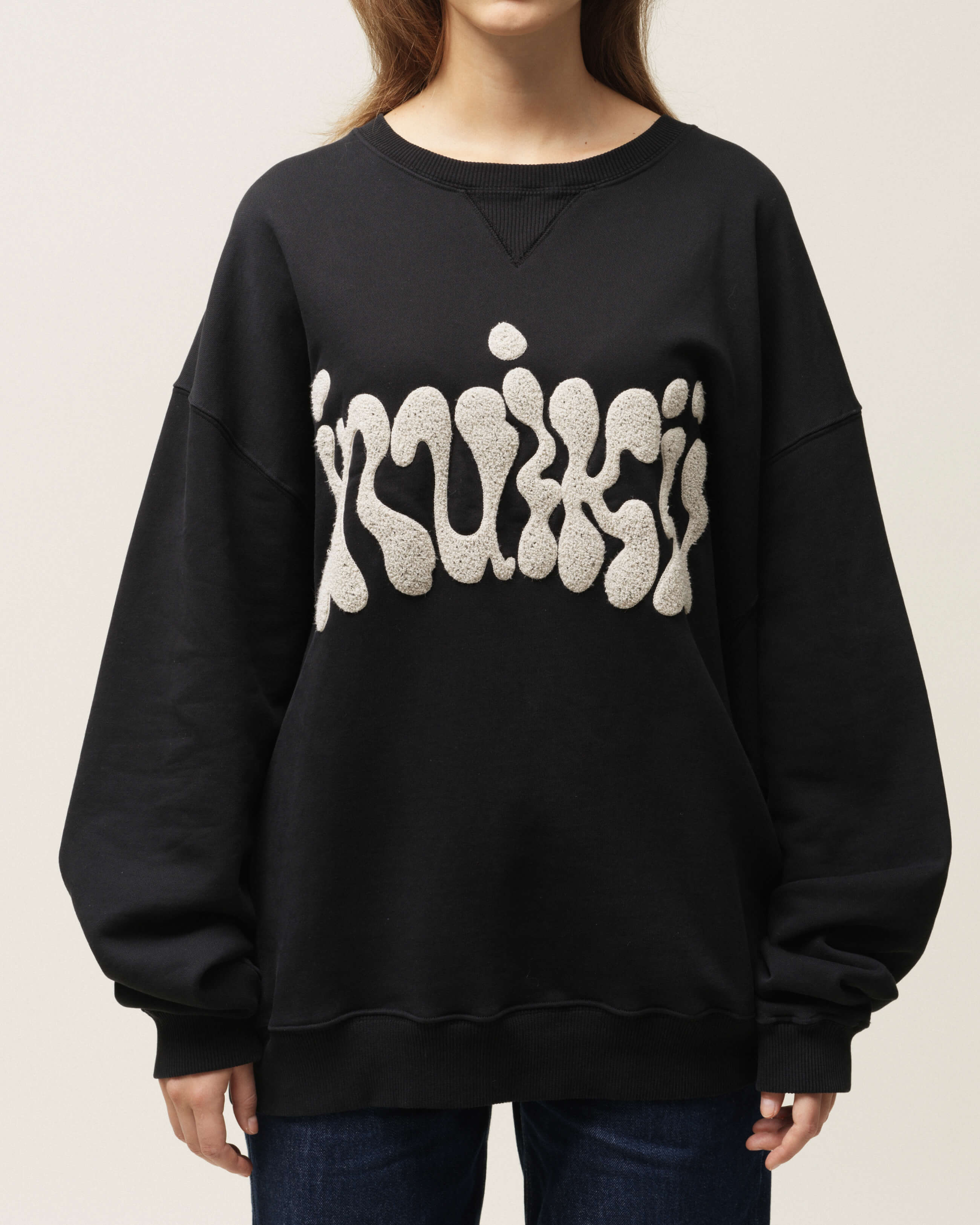 Oversized Flock Logo Sweatshirt